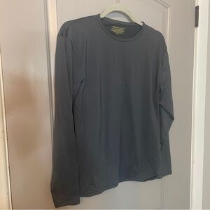 Thermajohn Long Sleeve Shirt Large Grey Stretch Fleece Lined Top Adult